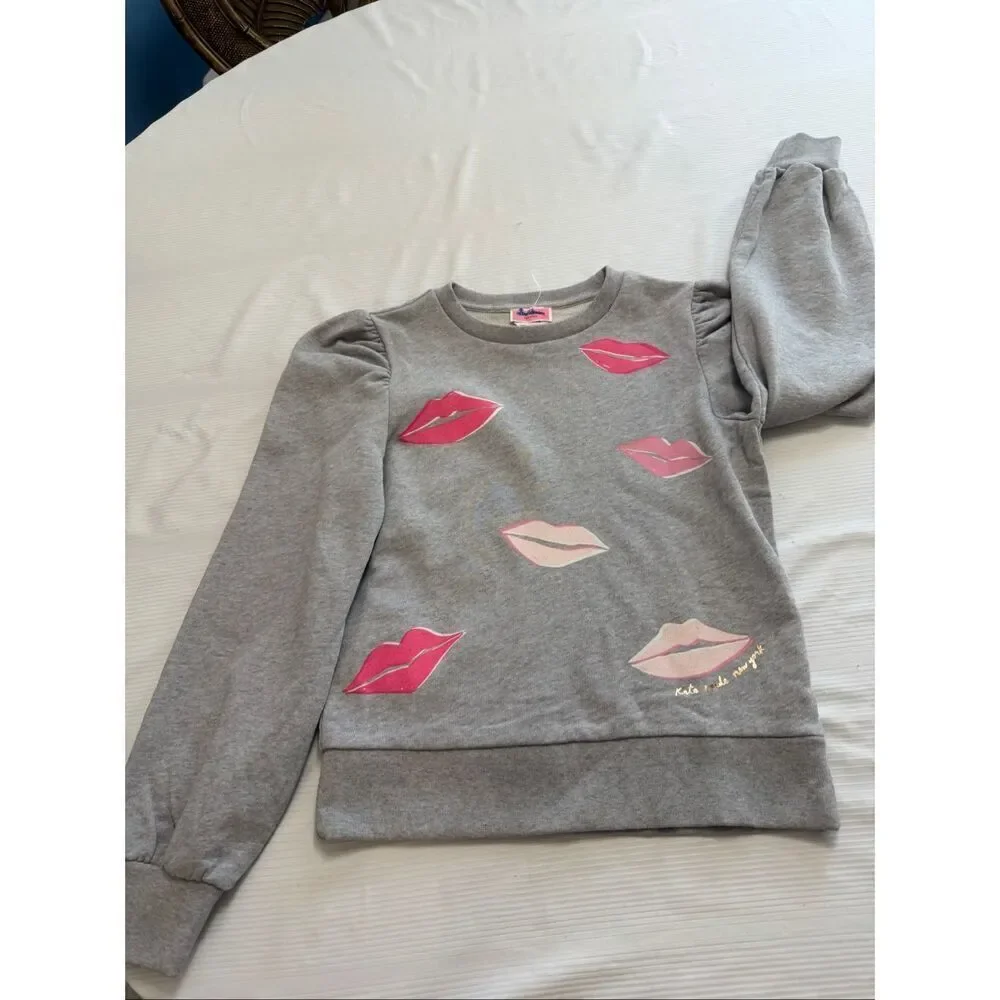Kate Spade Lips Sweatshirt Size XXS New